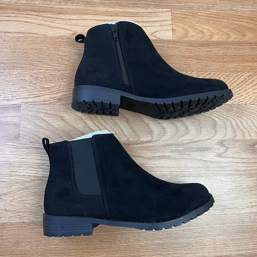 Sonoma Cilantro Ankle Boots Black Microfiber Women's 7.5 Zip Close NEW